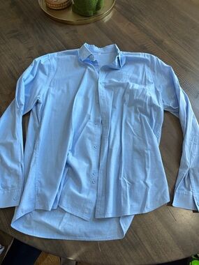 Source Unknown Light Blue Men's Dress Shirt with Chest Pocket